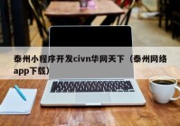 泰州小程序開發(fā)civn華網(wǎng)天下（泰州網(wǎng)絡app下載）