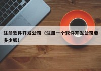 注冊軟件開發(fā)公司（注冊一個軟件開發(fā)公司要多少錢）